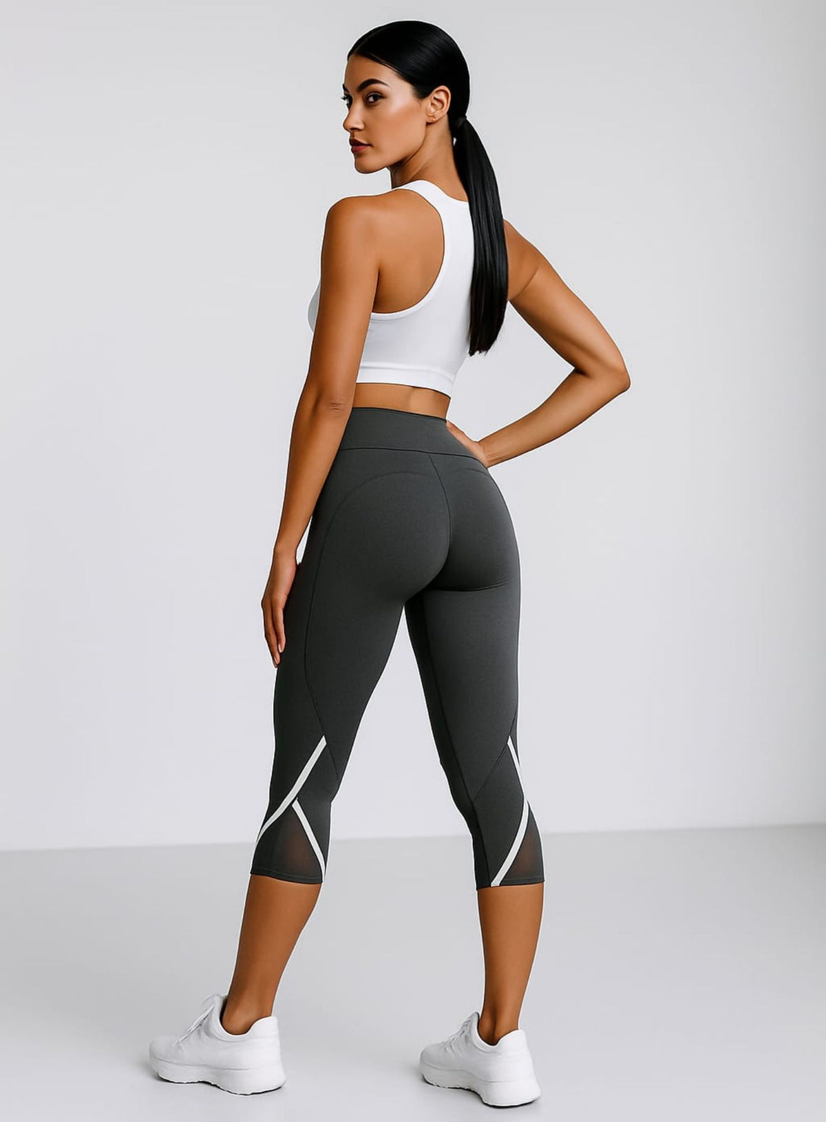 Mid-Calf Running Legging - Dark Gray