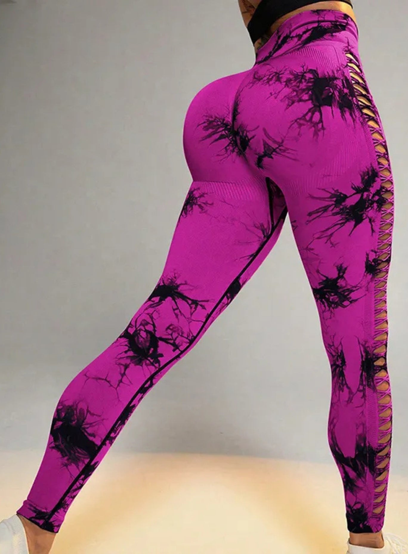 RIFT™ Tie-Dye Scrunch Leggings - Deep Rose Red