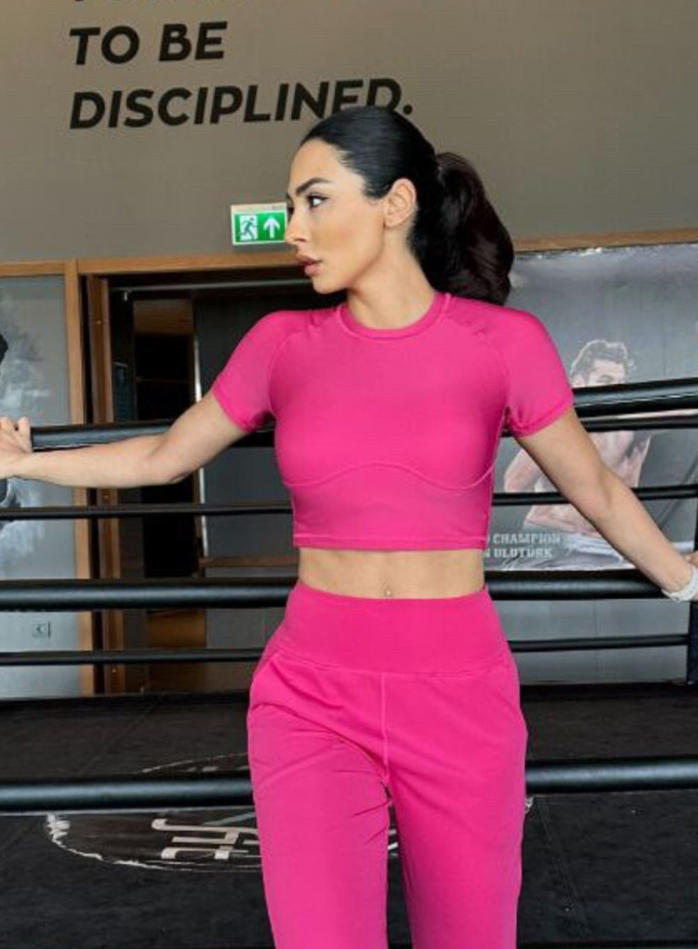 SKADI - Short Sleeves Crop Top - Pink - VECTOR SPORTSWEAR