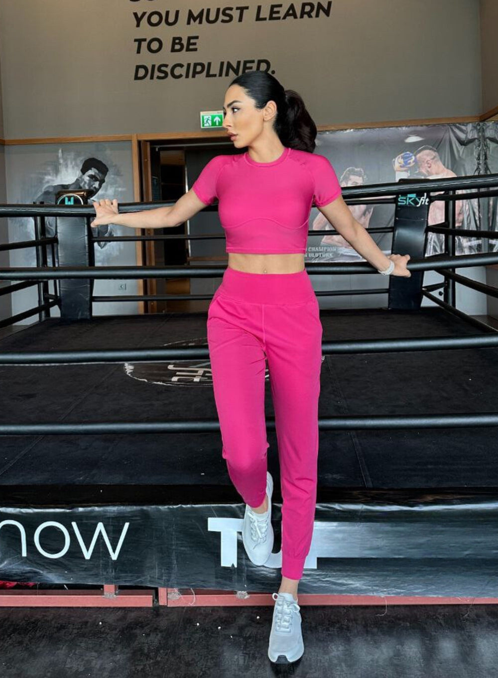 SKADI - Short Sleeves Crop Top - Pink - VECTOR SPORTSWEAR