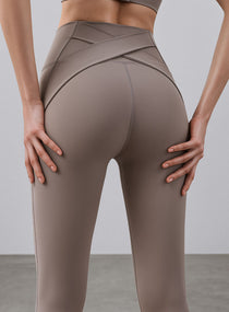 SculptCore Crossover Leggings - Milk Coffee - VECTOR SPORTSWEAR