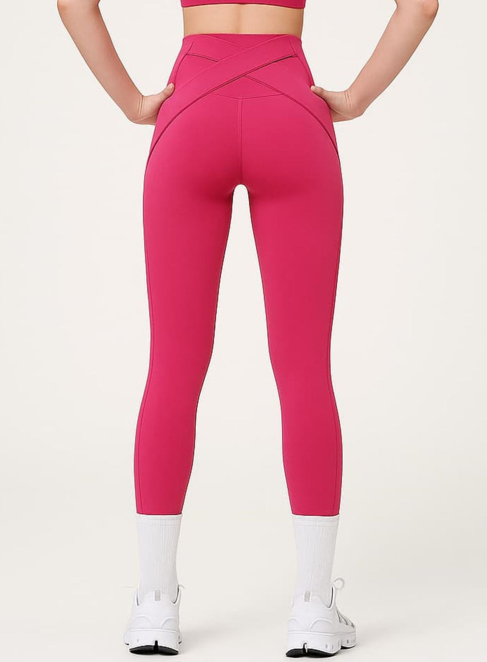 SculptCore Crossover Leggings - Rose Red - VECTOR SPORTSWEAR