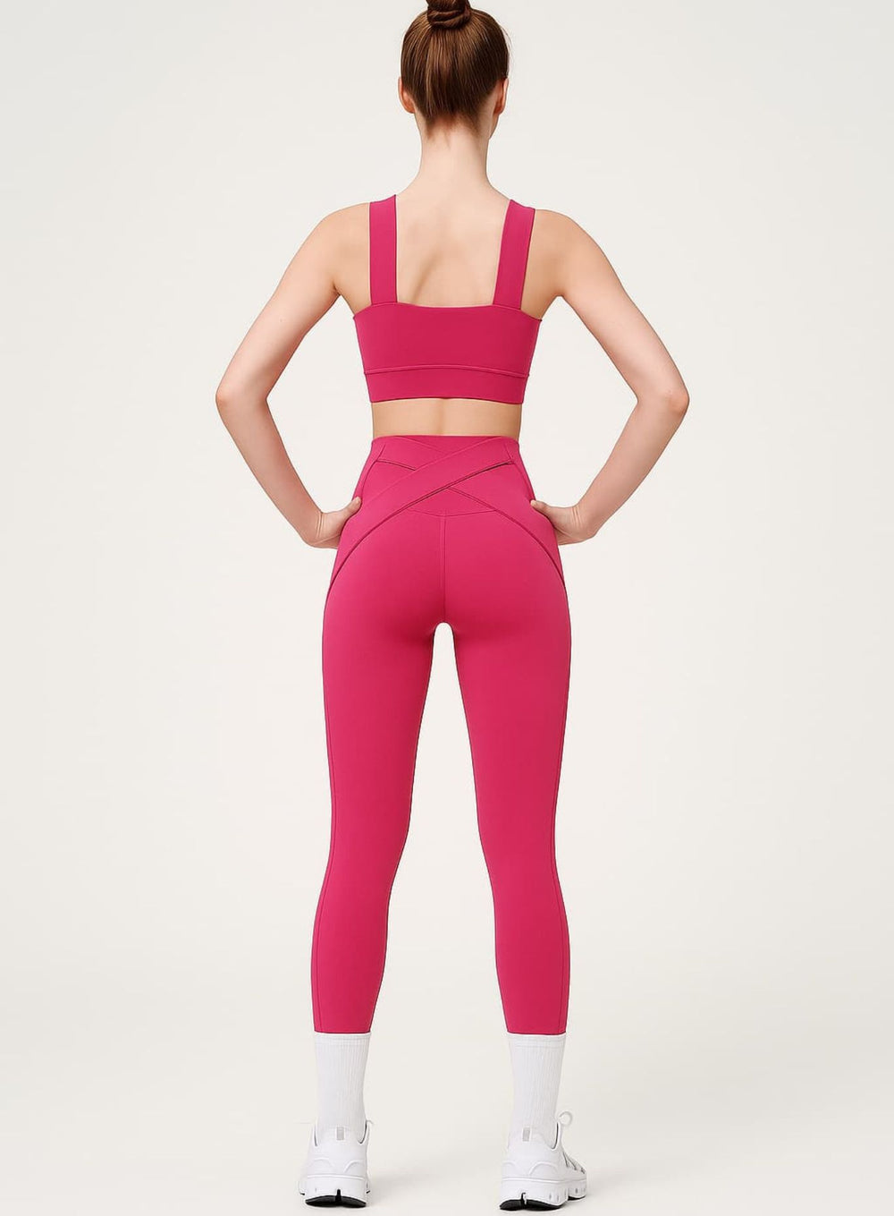 SculptCore Crossover Leggings - Rose Red - VECTOR SPORTSWEAR