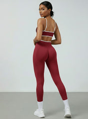 SculptCurve - HydraFit Seamless Legging - Cherry Red