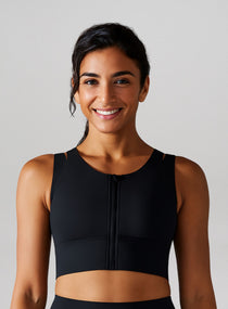 SculptEase Zipper Bra - Black - VECTOR SPORTSWEAR