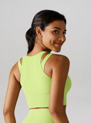 SculptEase Zipper Bra - Lemon Yellow