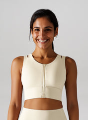 SculptEase Zipper Bra - Light Ivory