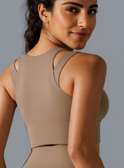 SculptEase Zipper Bra - Stone Brown