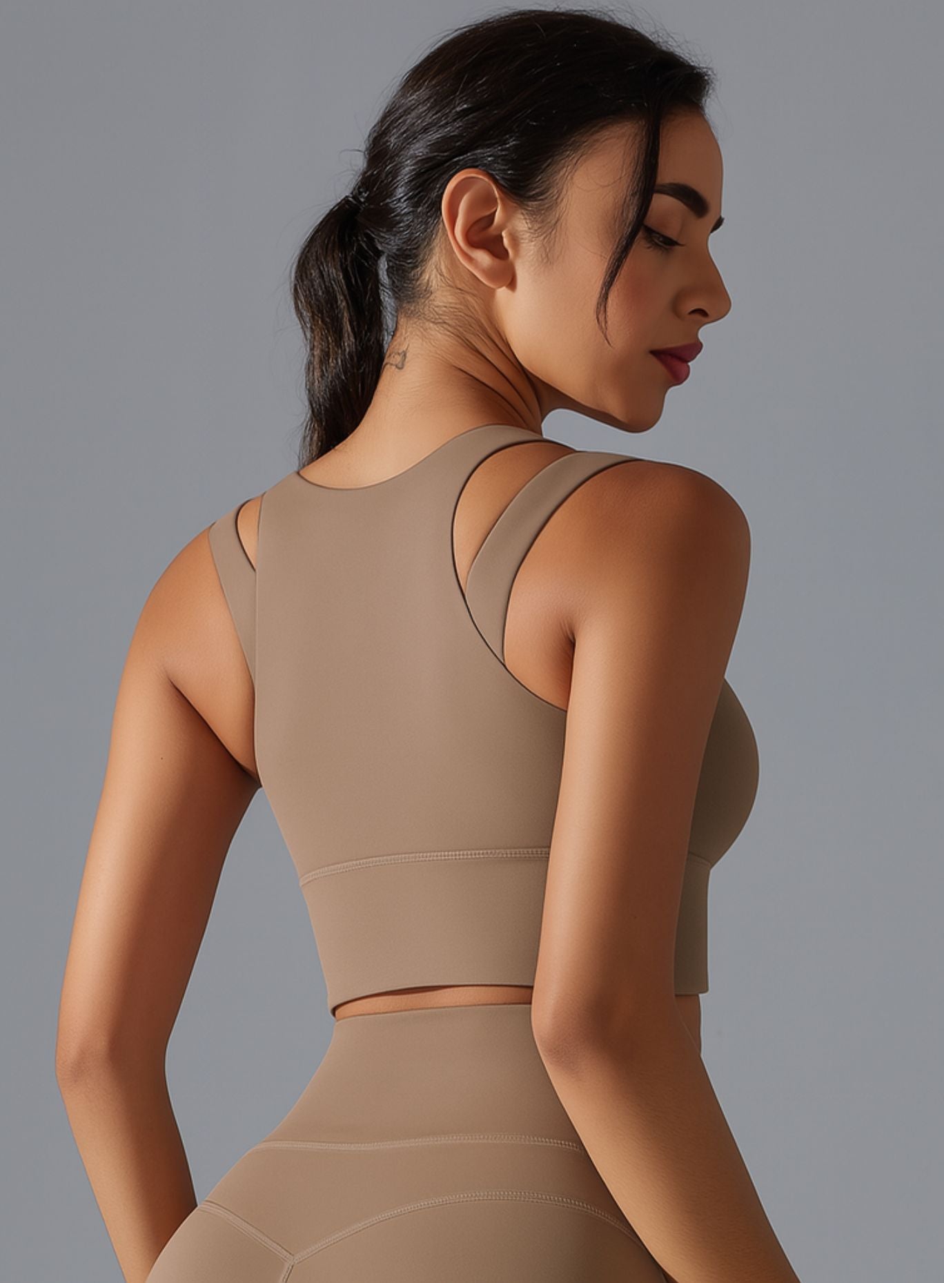 SculptEase Zipper Bra - Stone Brown