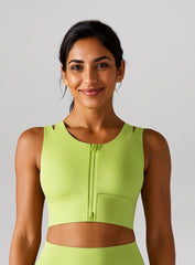 SculptEase Zipper Bra - Lemon Yellow