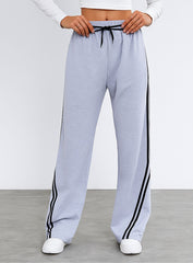 Streetwear Wide Leg Sweatpants - Light Grey