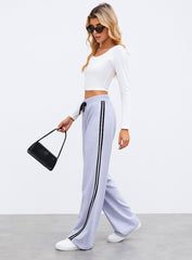 Streetwear Wide Leg Sweatpants - Light Grey