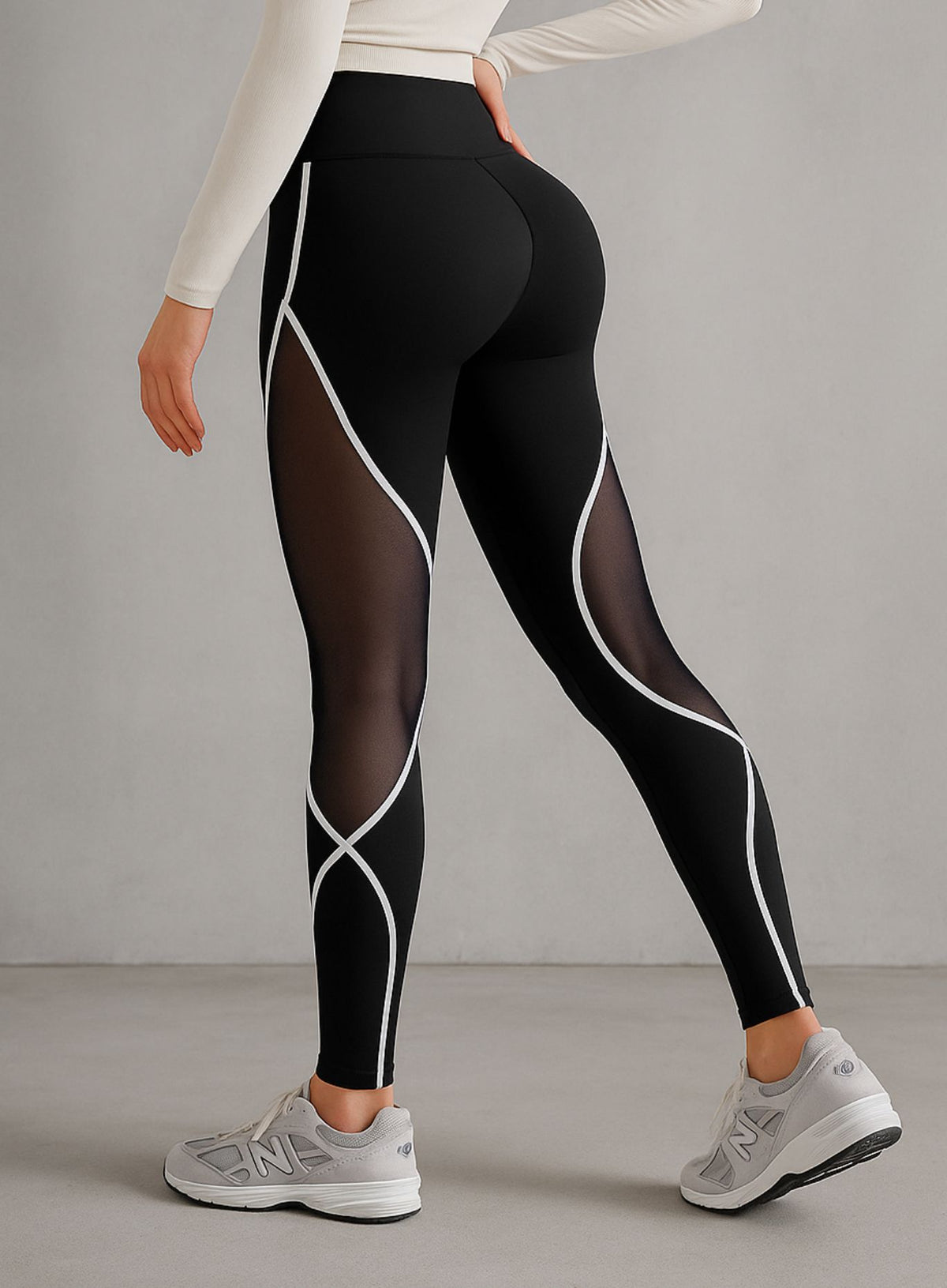 THRUD - Lacy Lattice Legging - Black & White - VECTOR SPORTSWEAR