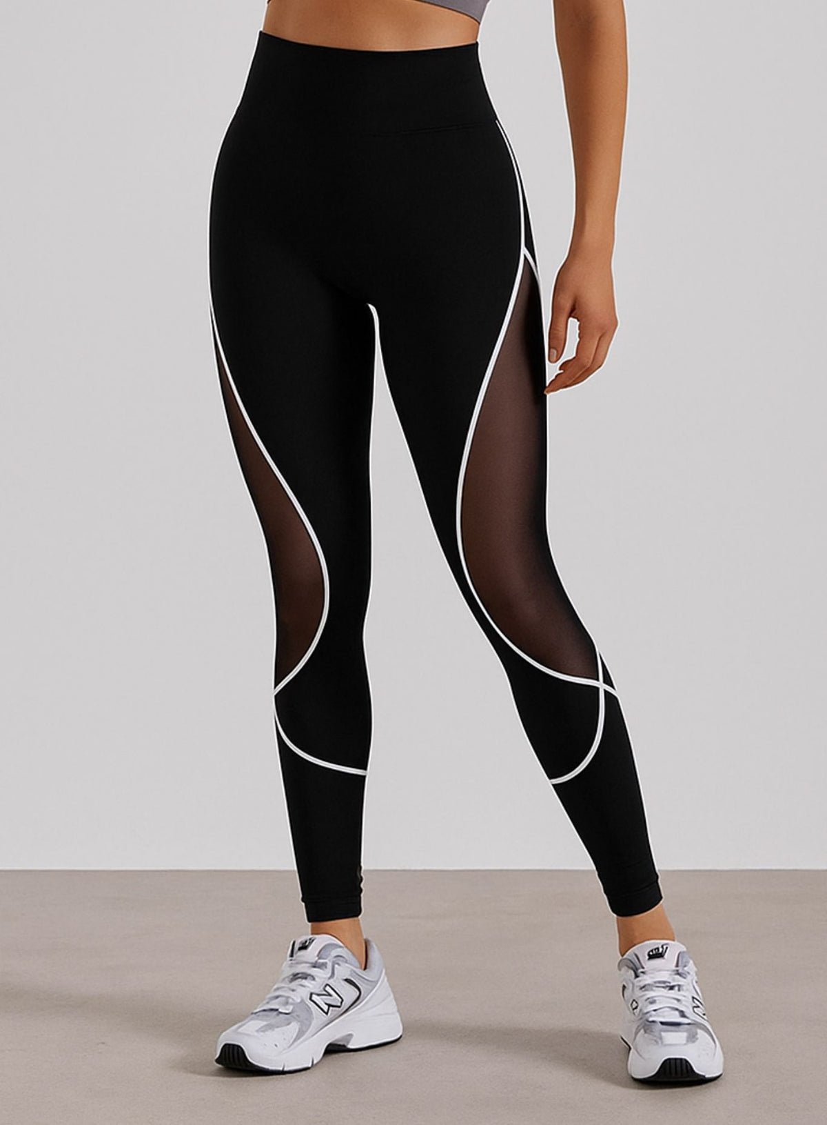 THRUD - Lacy Lattice Legging - Black & White - VECTOR SPORTSWEAR