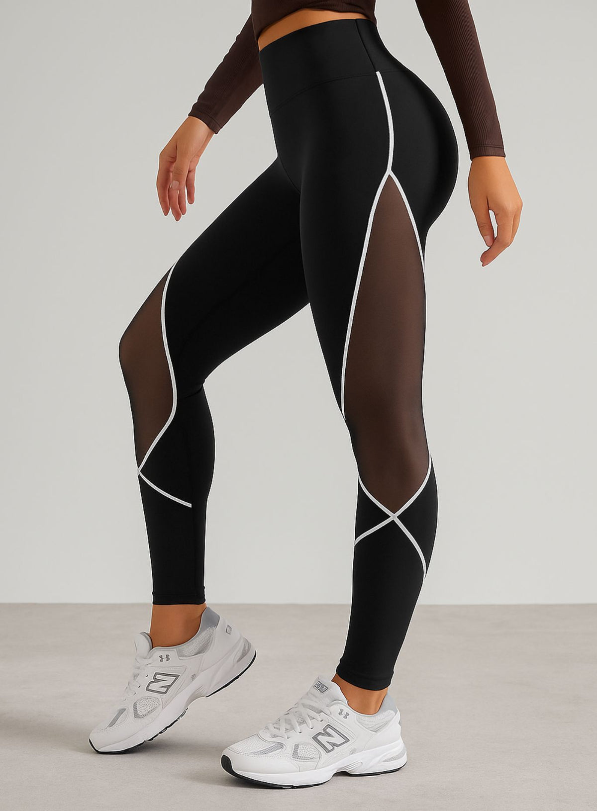 THRUD - Lacy Lattice Legging - Black & White - VECTOR SPORTSWEAR Main image