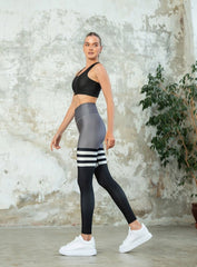 THRUD - Monochrome Harmony Line Legging - Black And Grey - VECTOR SPORTSWEAR 