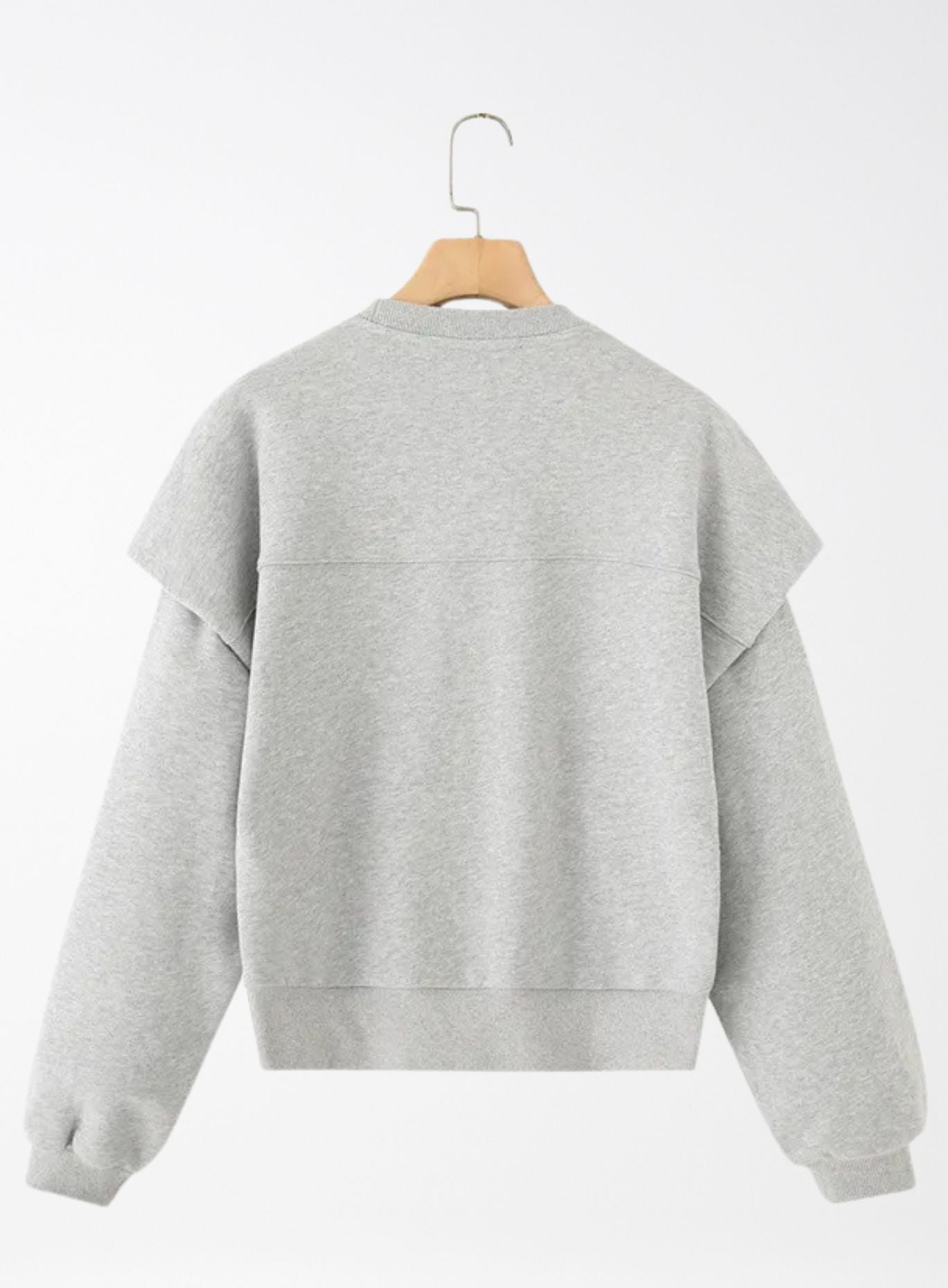 The Essential Pleated Knit Sweater - Gray Secondary image