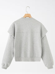 The Essential Pleated Knit Sweater - Gray