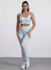Tie-Dye Gradient Pattern - Full Set - Green pink
