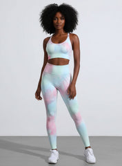Tie-Dye Gradient Pattern - Full Set - Green pink