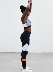 Performance Mesh Sports Bra - Black & White - VECTOR SPORTSWEAR