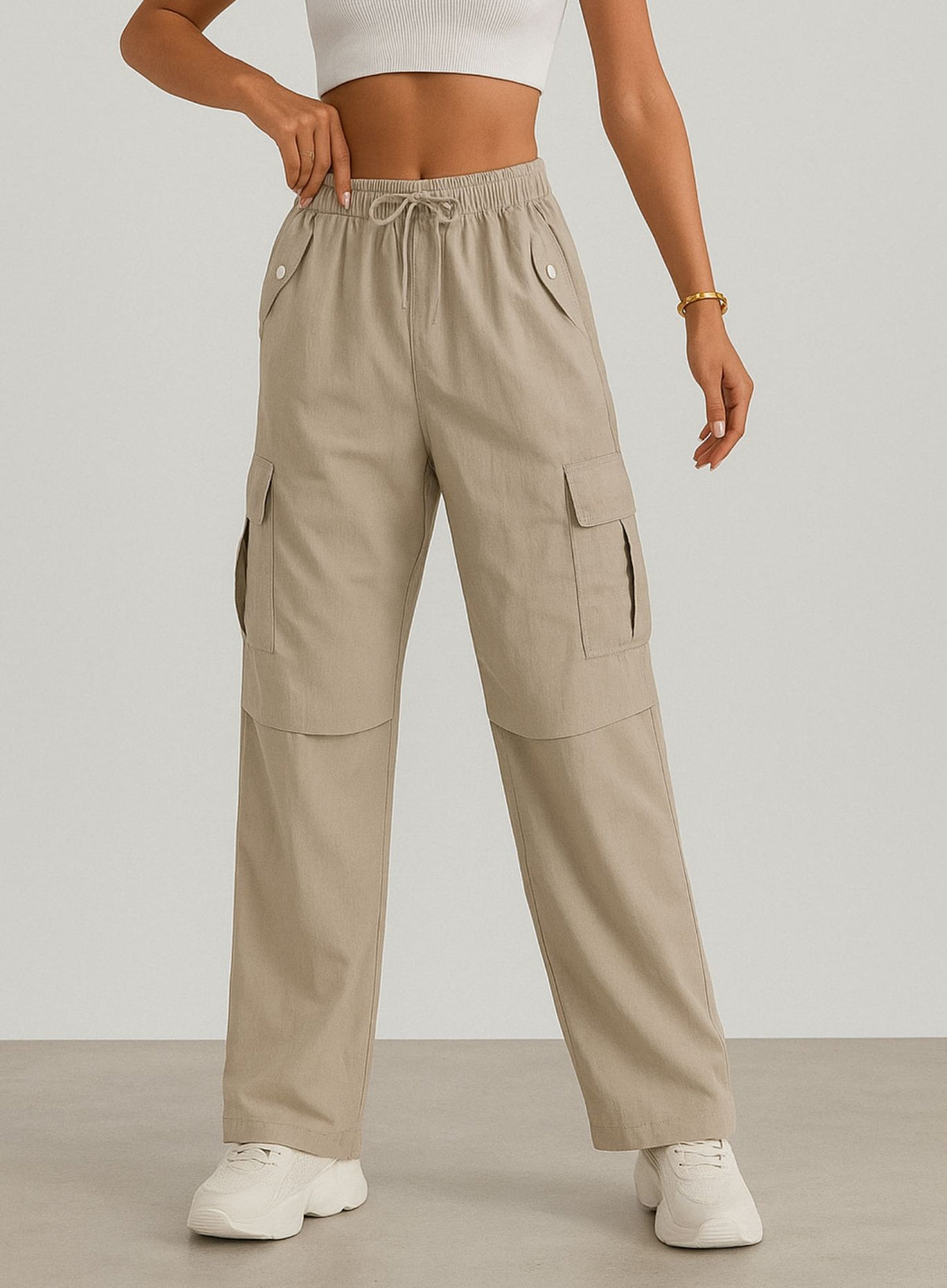 UrbanEase Cargo Pants - Light Beige - VECTOR SPORTSWEAR Main image