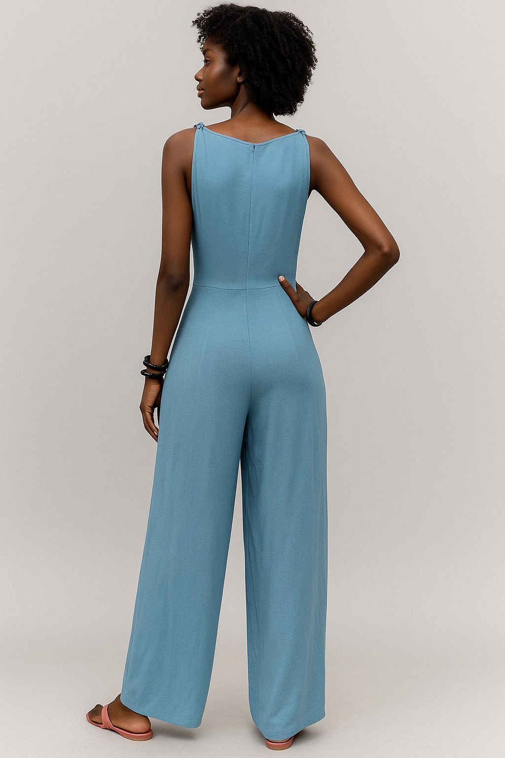 VELA – Twist Strap V - Neck Jumpsuit - Blue - VECTOR SPORTSWEAR
