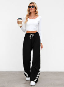 Streetwear Wide Leg Sweatpants - Black - VECTOR SPORTSWEAR