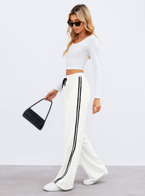 Streetwear Wide Leg Sweatpants - White - VECTOR SPORTSWEAR