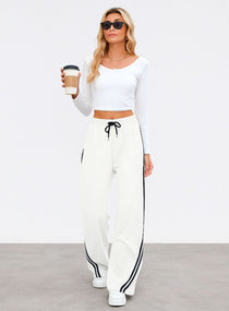 Streetwear Wide Leg Sweatpants - White - VECTOR SPORTSWEAR