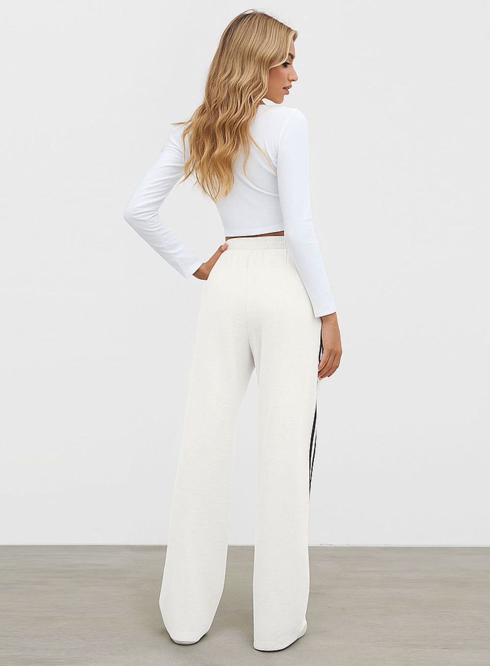 Streetwear Wide Leg Sweatpants - White - VECTOR SPORTSWEAR