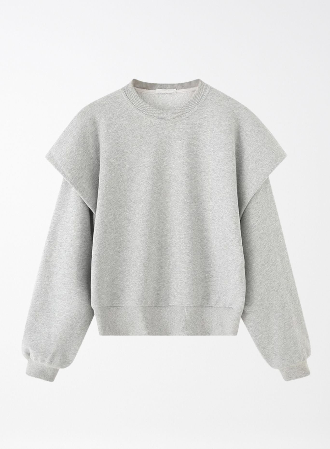 The Essential Pleated Knit Sweater - Gray