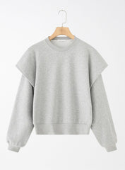 The Essential Pleated Knit Sweater - Gray