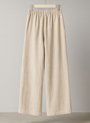 Linen Lounge Wide-Leg Pants - Light Beige