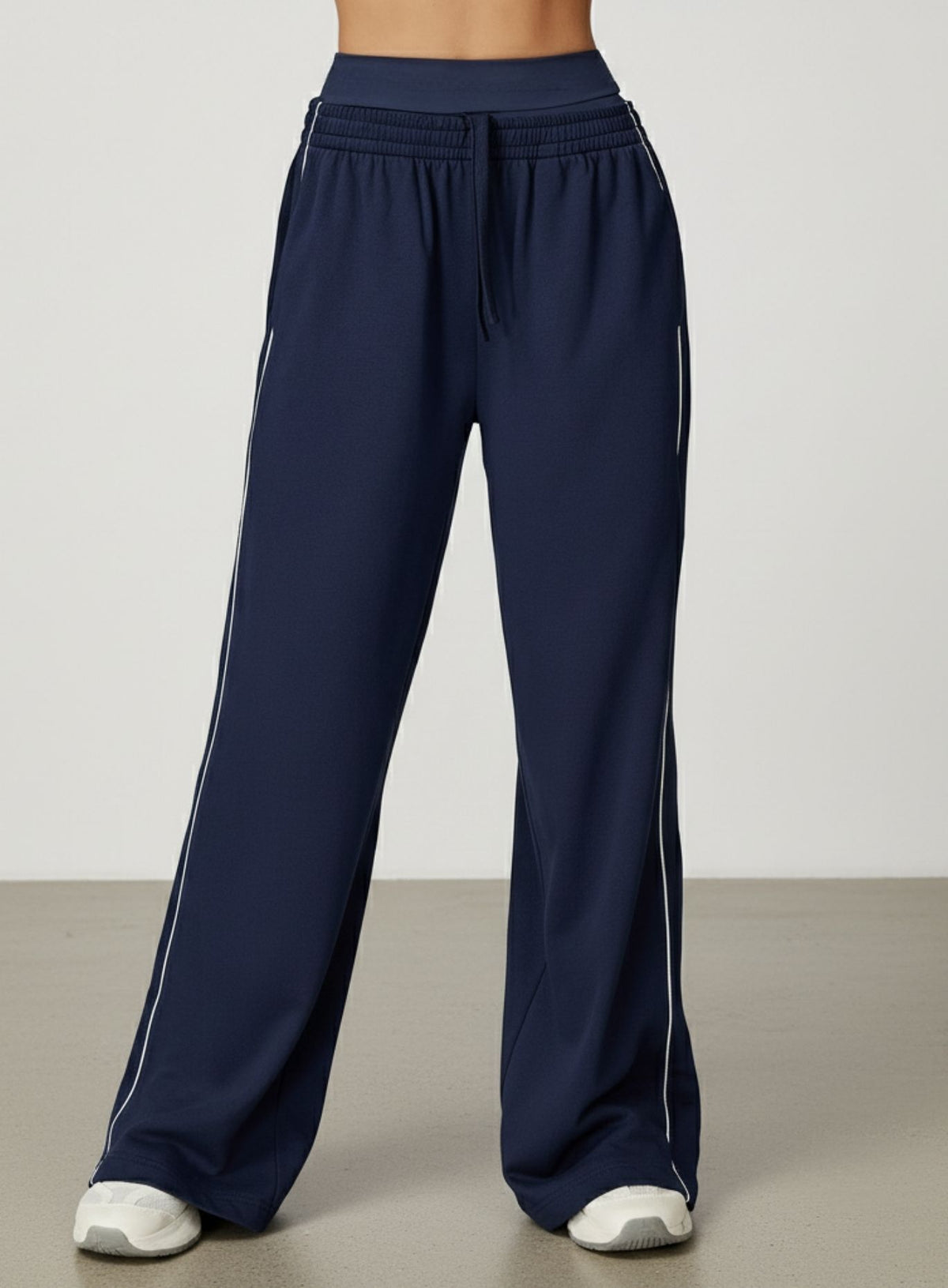 Vector Sportswear Lounge Strides wide-leg pants with elastic waist and piping detail for modern style. Main image