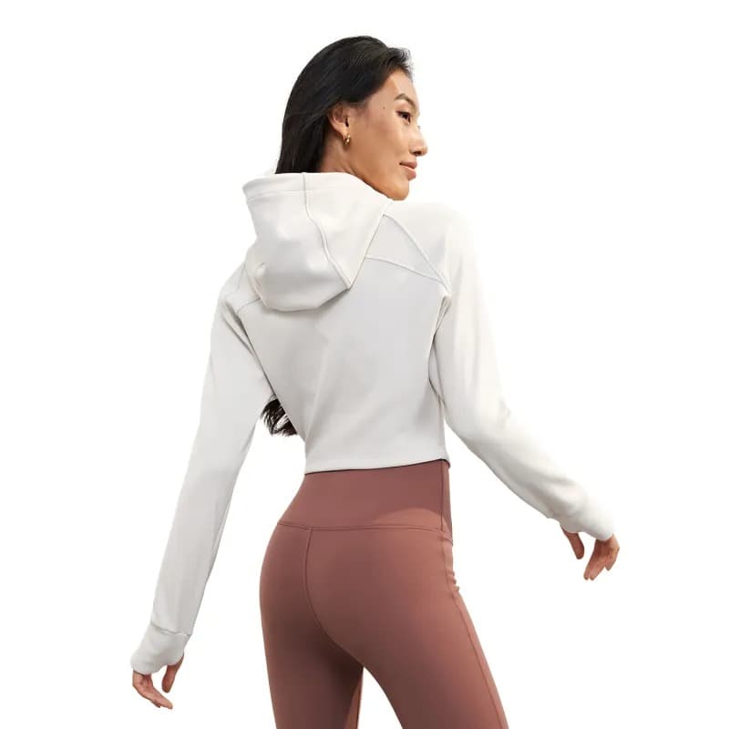 VelviLite Luxe Zip Hoodie Milky White