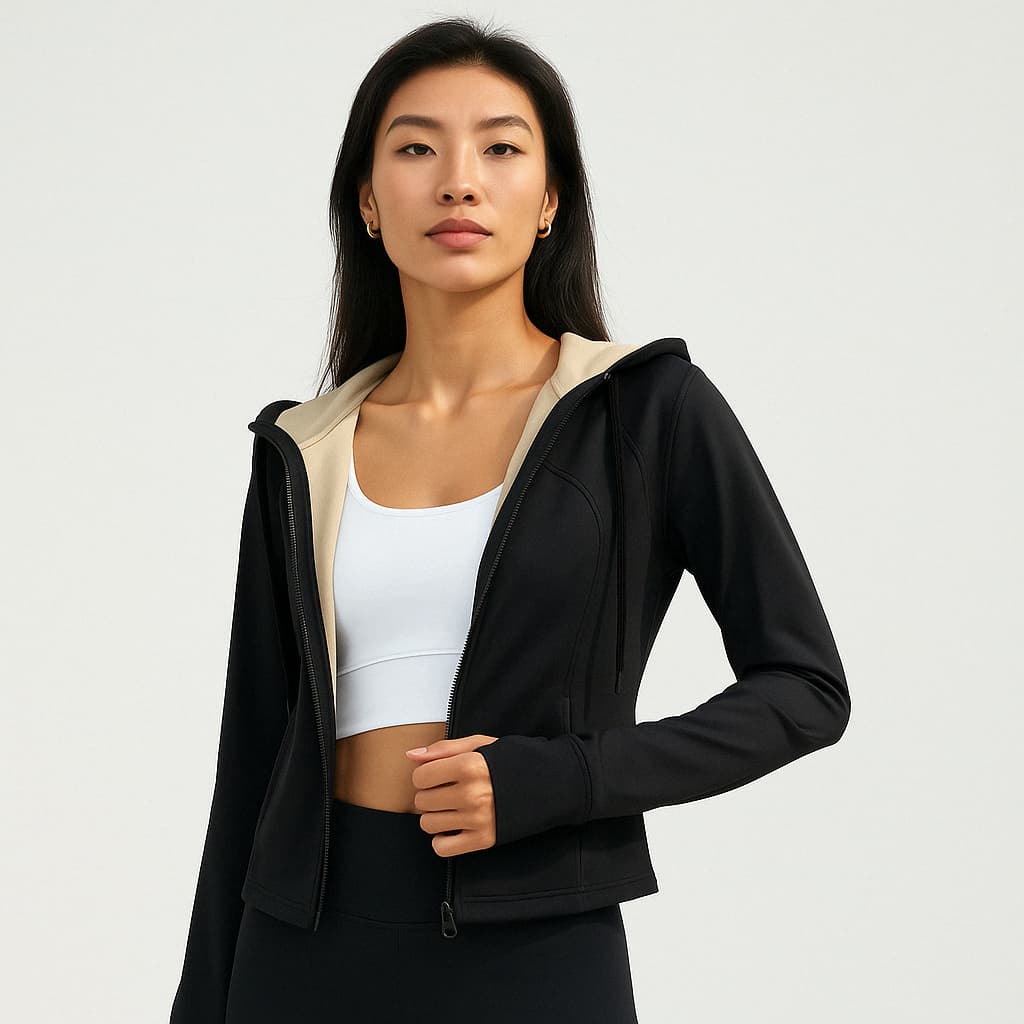 VelviLite Luxe Zip Hoodie Black