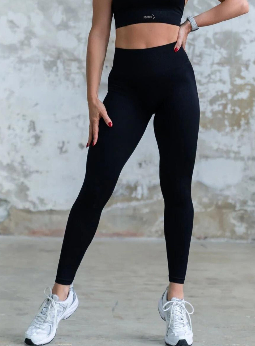 VESTA - HYDRAFIT RIBBED SEAMLESS LEGGING - BLACK - VECTOR SPORTSWEAR
