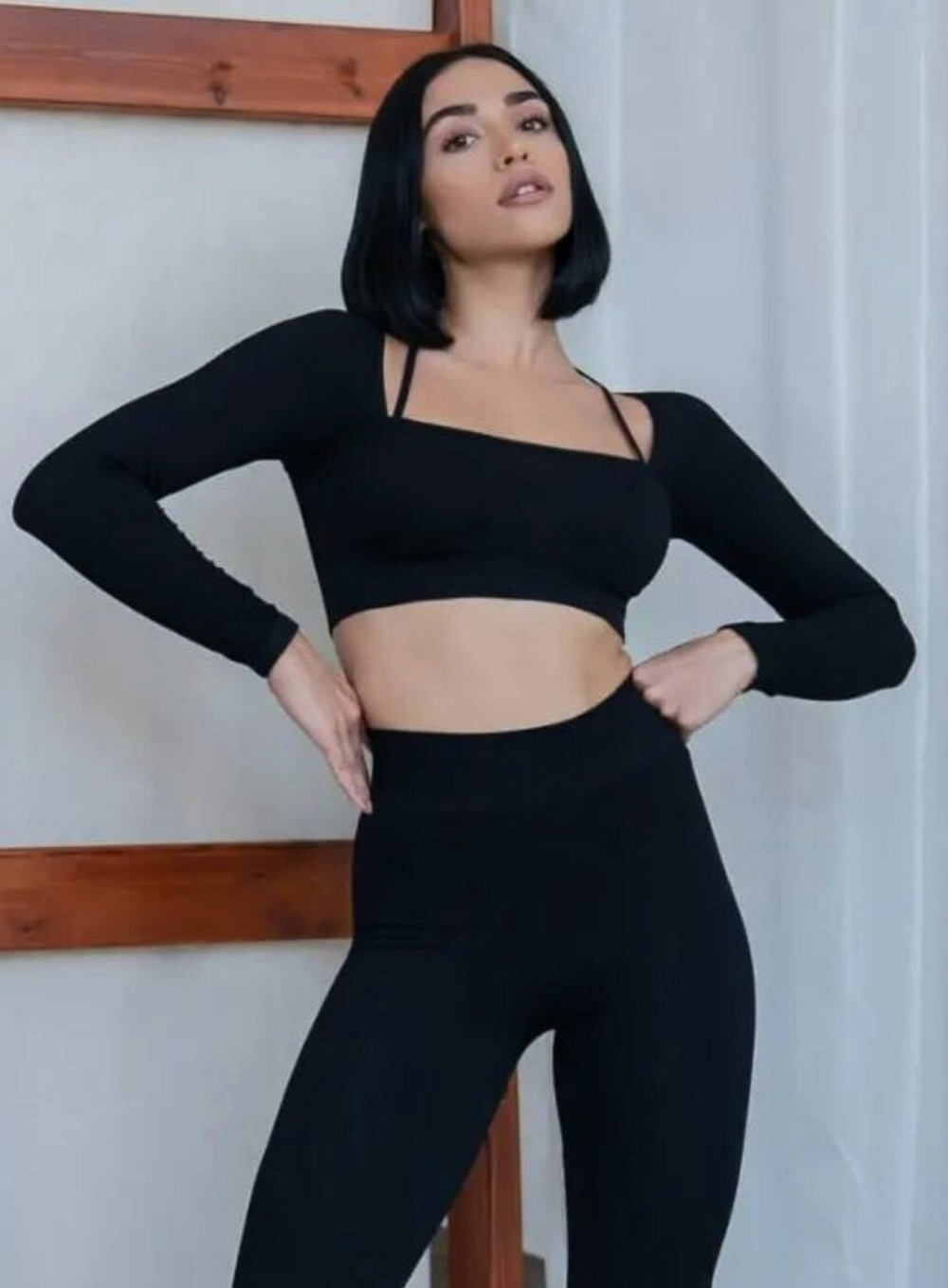 VESTA - HYDRAFIT RIBBED SEAMLESS LONG SLEEVES - BLACK - VECTOR SPORTSWEAR