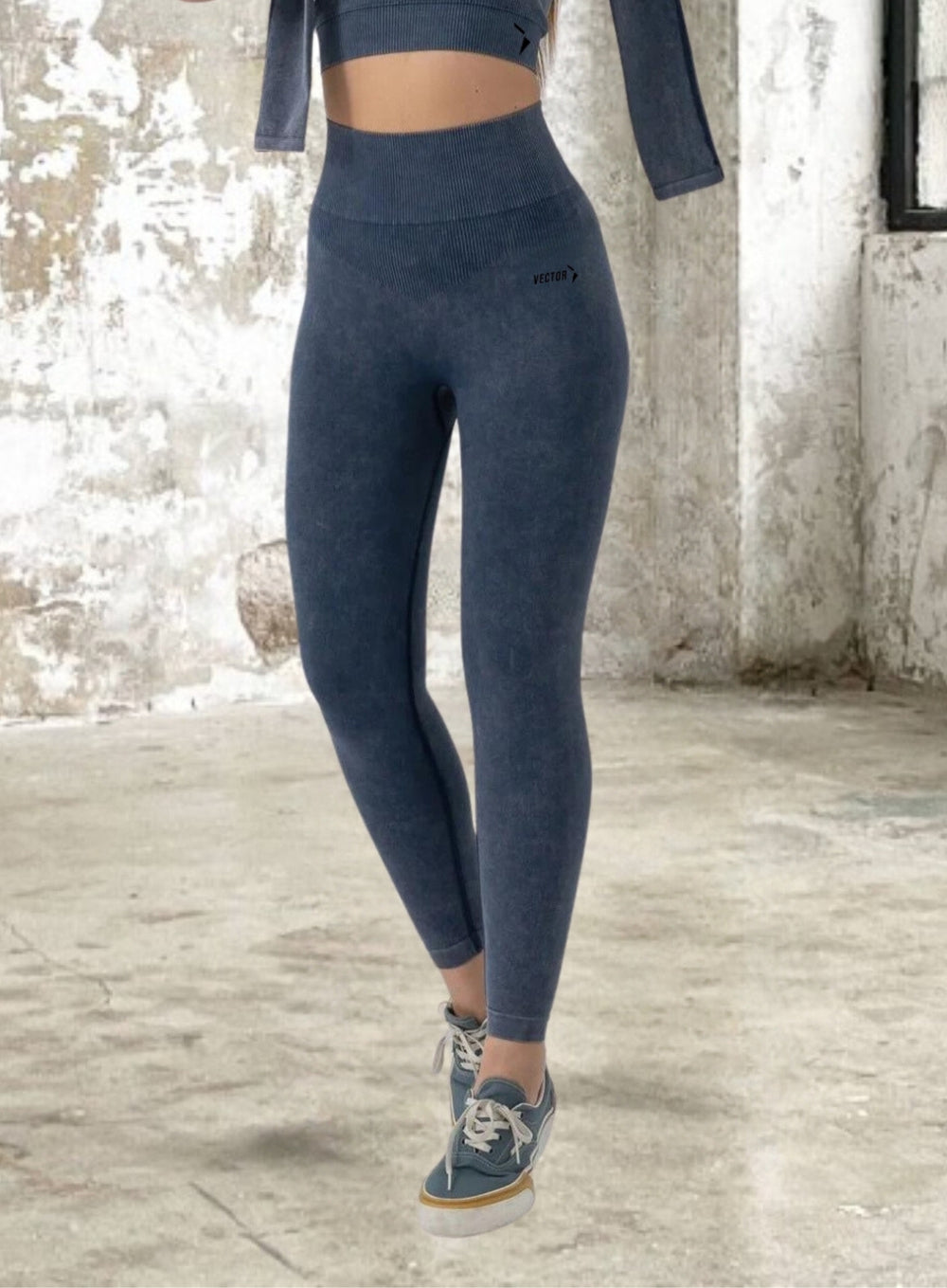 JORD - HYDRAFIT SEAMLESS PUSH UP ACID WASH LEGGING - BLUE JEANS - VECTOR SPORTSWEAR