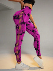 RIFT™ Tie-Dye Scrunch Leggings - Deep Rose Red