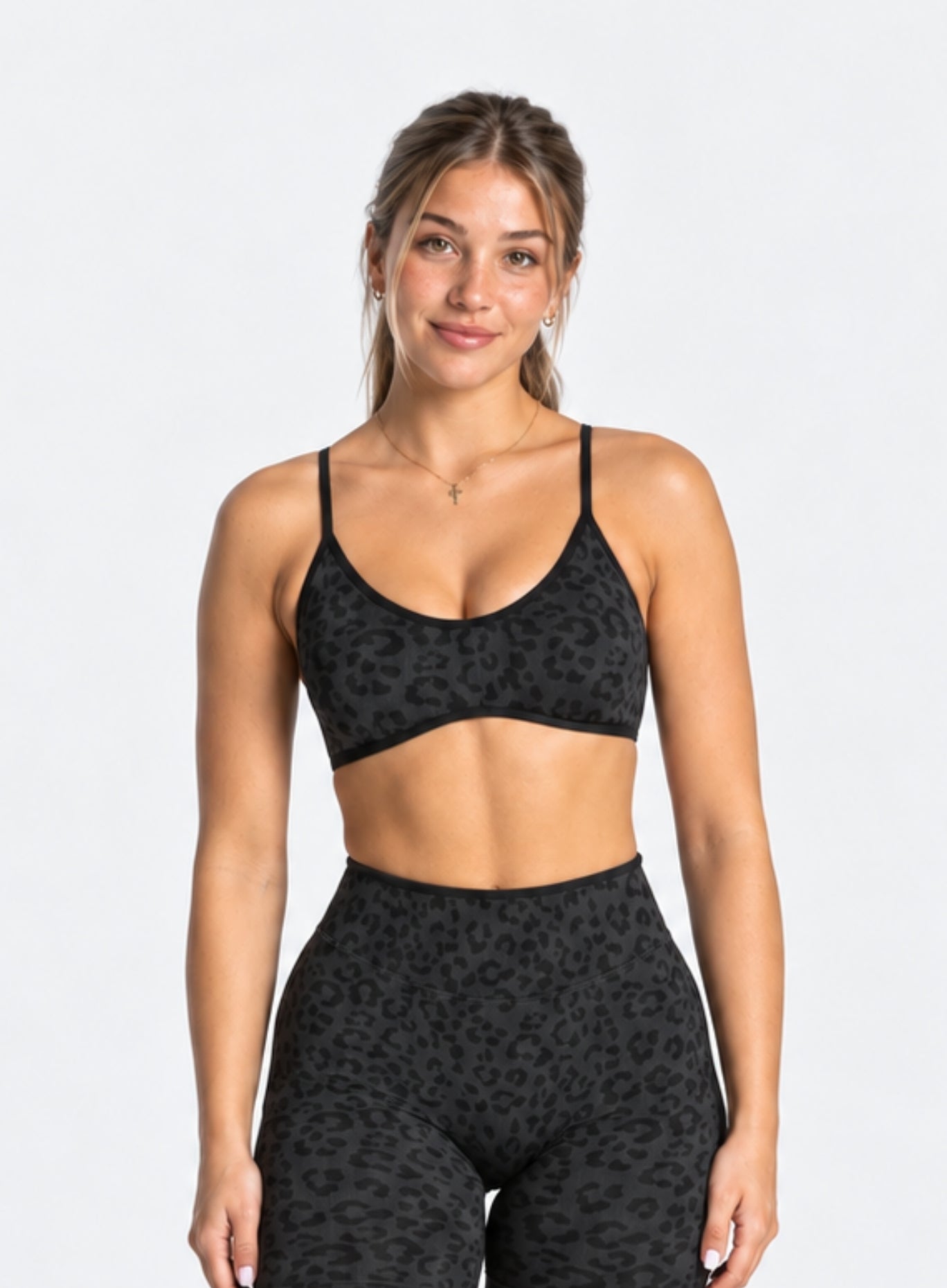 Athletica™ Leopard Sports Bra – Black