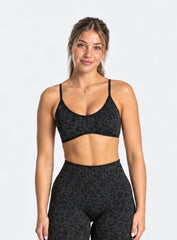 Athletica™ Leopard Sports Bra – Black