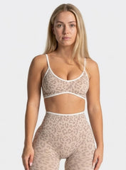 Athletica™ Leopard Sports Bra – Cream