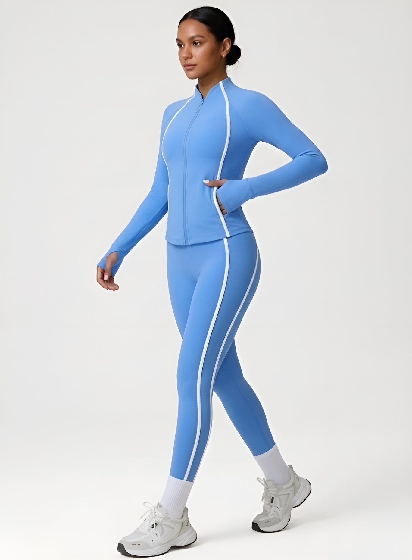 PowerFlex Sculpt Stripe Leggings - Blue - VECTOR SPORTSWEAR