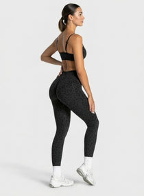 HydraFit Leopard Scrunch Leggings - Black