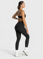 HydraFit Leopard Scrunch Leggings - Black
