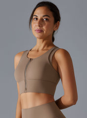 SculptEase Zipper Bra - Stone Brown