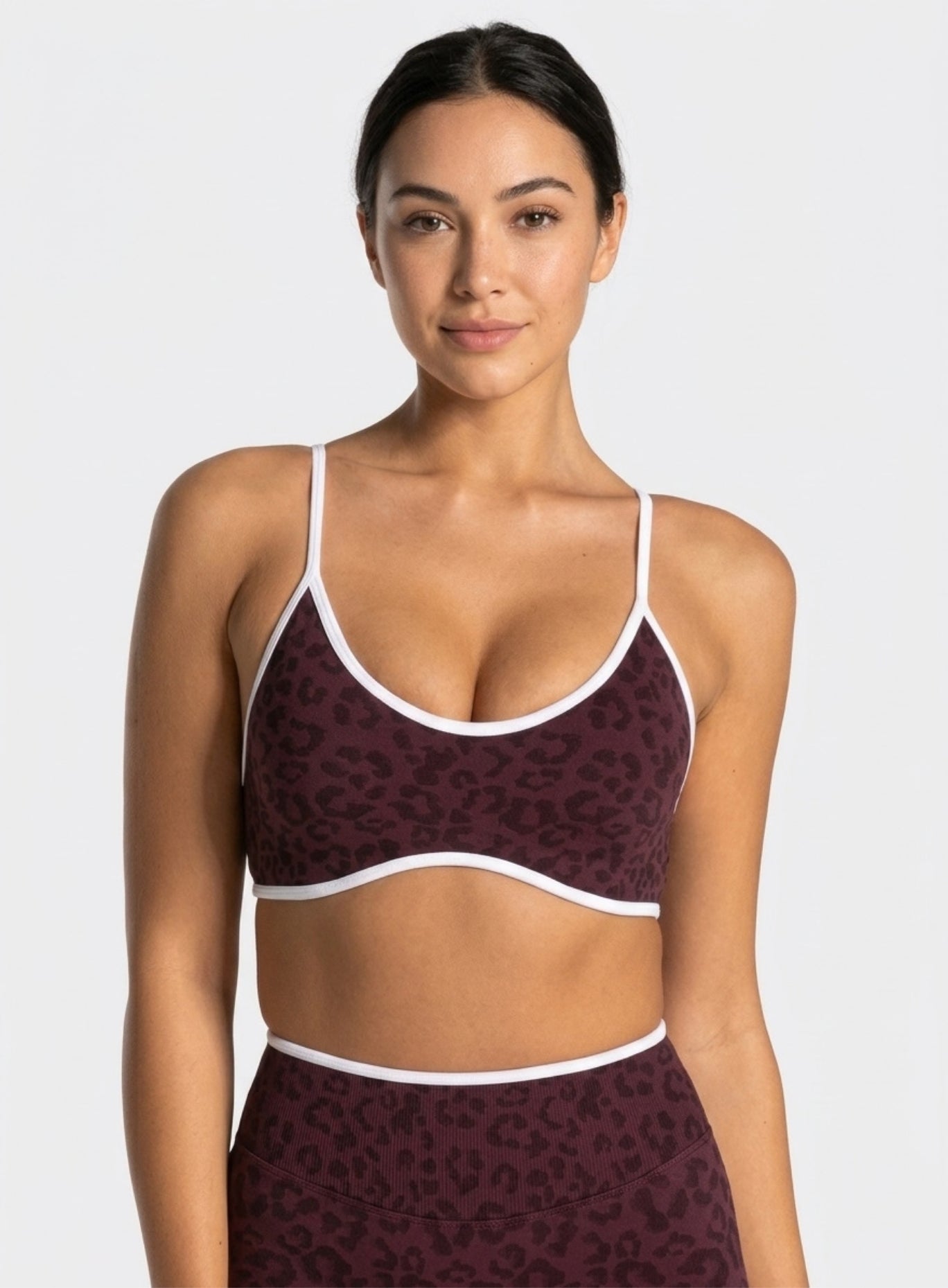 Athletica™ Leopard Sports Bra – Merlot
