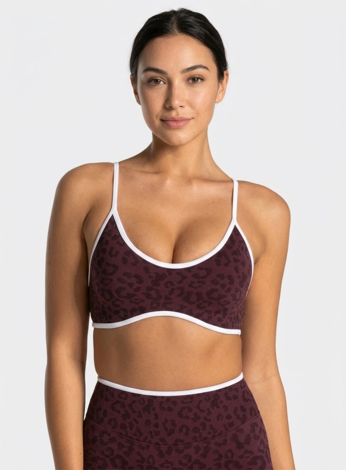 Athletica™ Leopard Sports Bra – Merlot